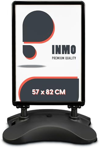 INMO Kundenstopper A1 Plakatständer schwarz, Werbetafel ink. Tank. Idealer Kundenstopper für innen und außen. Mobil dank Rollen ink. zwei Schutzfolien. Werbeständer, Werbeschild