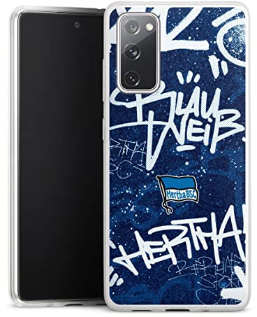 DeinDesign Slim Case kompatibel mit Samsung Galaxy S20 FE 5G Silikon Handyhülle transparent Hülle extra dünn Hertha BSC Graffiti Offizielles Lizenzprodukt