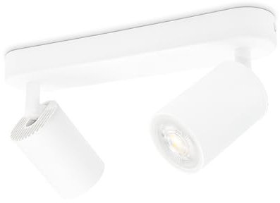 KYOTECH Faretti da soffitto 2 luci plafoniera LED plafoniera bianca faretto orientabile GU10 faretti da soffitto girevoli per 2x lampadine GU10 per cucina soggiorno, lampadine non incluse