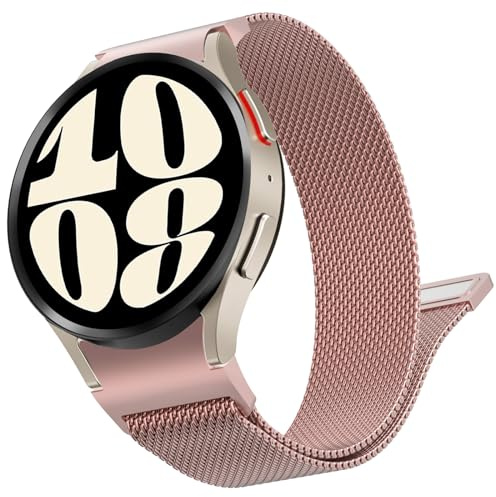 Supore Armband für Galaxy Watch 40mm 44mm - Metal Edelstahl Milanese Band für Watch 6 Classic 47mm 43mm/5 Pro 45mm - Frauen Herren