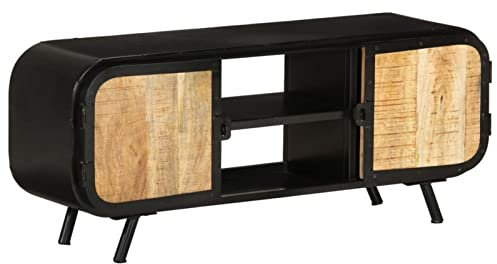 ShGaxin TV-skåp, TV-bord, TV-skåp, TV-bord, vardagsrumsmöbler, vardagsrum TV-möbler, massivt trä med robust handtag 110 x 30 x 45 cm