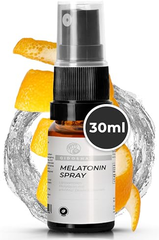 QIDOSHA® Melatonin Spray liposomal, liposomales Melatonin mit 15-fach erhöhter Bioverfügbarkeit, natürlicher Orangengeschmack, vegan, 30 mg