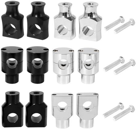 Motorräder Lenker Riser Clamp 2X Motorrad 7/8 1 Lenker Riser Klemme Aluminium Für Ha&rley Custom Springer Bobber Chopper 22mm 25mm Griff Bar Schwarz/Chrom