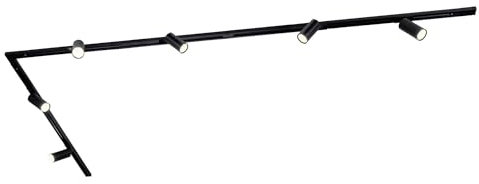 Ledvion - LED Track Lighting 3M + 6 Rail Spots (Black, Dimmable, GU10 Fitting), 1-Phase Rail Fixture, Track Lighting Fixture, Rail Spot Fixture