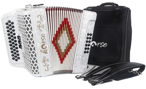 22 Keys 8 Bass Accordion (White 34 key)