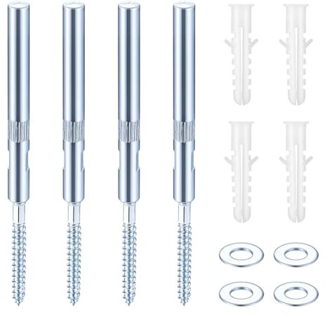 4 x Schwebende Regalhalterung Unsichtbar Wandregal Halterung Ø10x100mm, Versteckte Regalhalterung, Unsichtbar Schwerlast Regalträger Unsichtbar für Bücherregal Wandregale, mit Unterlegscheiben/Dübel
