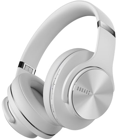 DOQAUS Kopfhörer Kabellos Bluetooth Over-Ear 90 Stunden,Bluetooth Kopfhörer Over Ear,Headphones Wireless mit 3 Musikmodi,Eingebautes Mikrofon,Grau