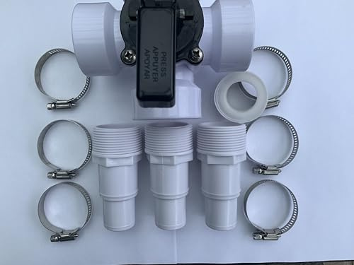 FSRTOP Bypass-Ventil Set für Pool, 32/38mm Anschluss, 11-teilig, Durchflussregulierung für Poolheizung und Sandfilteranlage, Weiß