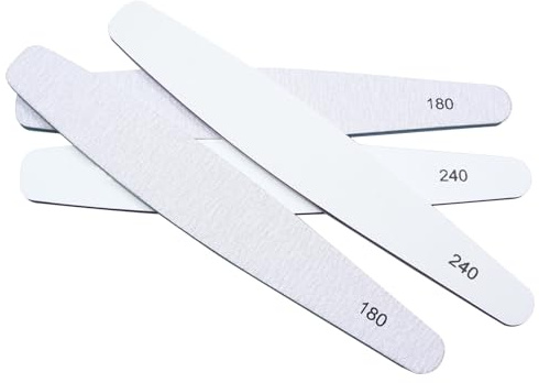Double Sided Nail Files, Professional Nail Files 180 240 Grit Nails File | Nails File for Natural and Acrylic Fingernail Buffer Block Manicure Tools Pet Grooming Tools - Rhombus (4Pcs)