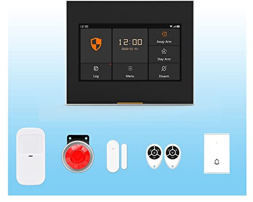 Kit Allarme Casa, di allarme di sicurezza domestica kit tuya smart for garage residenziale e negozio wireless tocco Wifi + gms Supporta la vita samrt App(H501-BP)