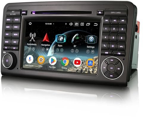 Android 16.0 Radio de Coche 4GB+64GB Estéreo 8 Núcleos para Mercedes Benz Clase ML W164 Clase GL X164 GPS Navegador CarPlay Android Auto Wifi 4G USB CD Bluetooth 5.0 DSP DAB+ FM CANbus 7 IPS pantalla