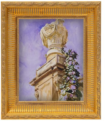 Solid Wood Canvas Frame for 12x16 Oil Paintings,Gold Ornate Frame for Canvas Art,2.4Wide Finished Vintage Landscape Abstract Wall Art Framed for Gallery Wall Decor(No Back&Glass)