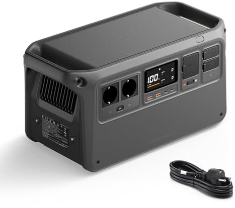 DJI Power 1000 V2 generatore di corrente portatile, power station per casa, centrale elettrica portatile, batteria LFP da 1024 Wh, uscita stabile da 2600 W, ricarica 0-80% in 37 min, camper off-grid