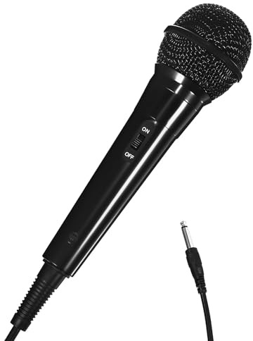 Parliky Dynamic Singing Microphone with Cable 6.5Mm for Karaoke and Online Streaming Sturdy Wired Vocal Mic
