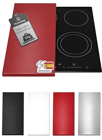 HOMELAY Herdabdeckung Ceranfeld und Herdabdeckung Induktionsfeld (kein GAS) 55 x 33 X 2,5cm – Handgefertigt in Europa – Extrem robust – Ceranfeldabdeckung & Herdplatten Abdeckungen (1,rot)
