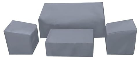 Homeponnew Set di coperture per mobili da esterno 210D, resistenti, per divano, sedia e tavolo, impermeabili, antipolvere e resistenti ai raggi UV, colore grigio, 4 pezzi
