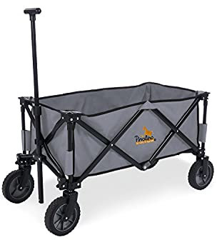 Pinolino Klappbollerwagen Porti, faltbar, mit Teleskopstange, Tragetasche und PU-Bereifung, Tragfähigkeit 50 kg, grau