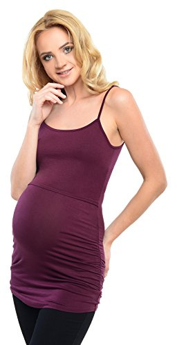 Purpless Maternity Nursing Pregnancy Cami Spaghetti Straps Vest Top Pregnant Breastfeeding Women D8021 (42, Plum)