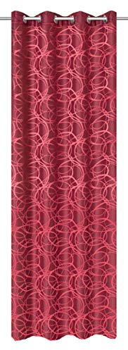 Home fashion halsduk Dekostoff jacquardmönster, polyester, röd, 245 x 140 cm