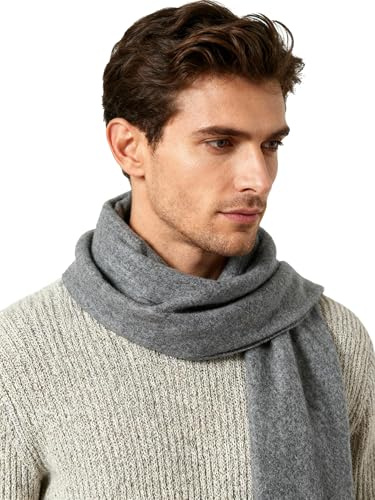 Leisofter Echarpe Homme Hiver Longue en Cachemire ressentir à Carreaux Chaude avec Franges Epaisse Doux 180 * 30cm