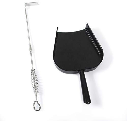 Ash Pan and Ash Poker Compatible with Big Green Egg Accessories,Stainless Steel Ash Removal Tool Set Ash Rake Tool Kit for Large BGE,for KamadoJoe Primo Grill Other Charcoal Smoker Wood Burning Stove