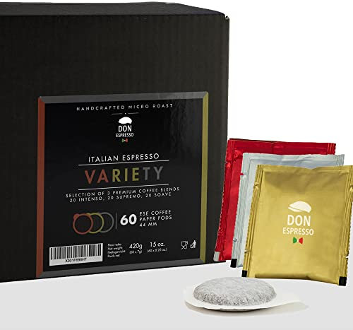 Don Espresso | Variety Pack | 60 ESE Coffee Paper Pods 44mm | Italian Espresso
