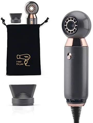 Professional Hair Dryer 800W Lightweight & Compact Blow Dryer Powerful Flow Hair Dryers for Travel and Home Concentrator Nozzle Gray