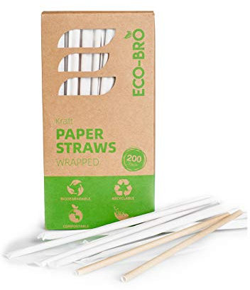 200/400/600/800/1000/2000 PCS Cannucce di Carta Cannucce Biodegradabili di Carta Kraft Cannucce Monouso Senza Tinte Cannucce Riciclabili Compostabili (600)