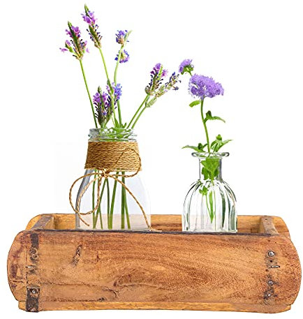 BigDean Alte Holzkiste - 32x15x9 cm - Vintage Ziegelform aus recyceltem Holz - Jedes Stück EIN Unikat - Dekokiste Holzdeko Holzbox Küchen-Organizer