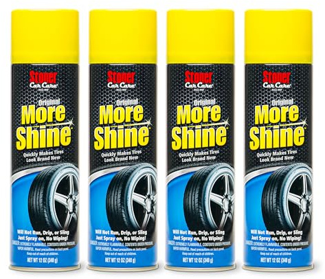 Stoner Car Care 91044-4PK Original More Shine Tire Shine Spray – Tire Dressing Restores Deep Matte Black Finish with Long-Lasting Rain-Resistant Protection, Dry-to-Touch – 12 oz (Pack of 4)