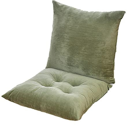 Yadlan Stuhlkissen mit Schleife, Sitzkissen BüRo Ergonomisch, Sitzauflagen Stuhl mit Lehne, 40x40 Quadrat Dicke SitzerhöHung Sitz Auflage mit RüCkenstüTze Abnehmbar Grün