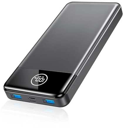 Aizmu Power Bank, 22,5 W, 33800 mAh, con uscita USB C/USB A, batteria esterna QC 4.0, compatibile con iPhone, Samsung Galaxy, iPad e altro ancora