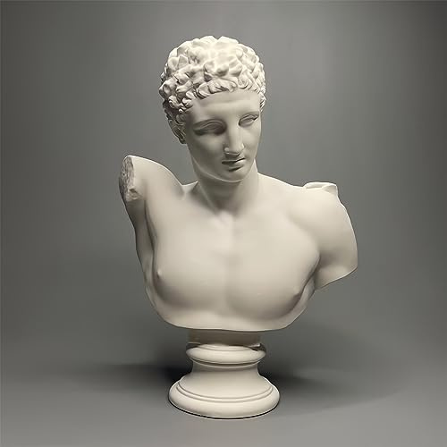 Womeet Estatua de busto griego de yeso, figura de escultura de busto de mitología griega para decoración del hogar y la oficina, adorno de estantería, bocetos, práctica, regalo de arte