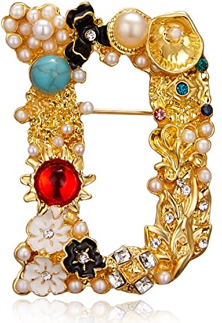 Damen-Brosche, modische Brosche für Mädchen, Party, Mode, feministische Strass-Kristall-Anstecknadel, Zubehör (D)