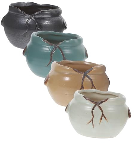 FONDOTIN 4er-Pack Keramik – Elegante Bonsai-töpfe Für Die Innendekoration