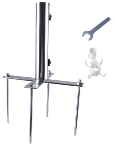 CNCYEAH Sonnenschirmstände, Rasendorn für Sonnenschirm erdspiess Ø29-41mm mit Strandschirm Hängehake Sonnenschirmhalter Sandanker, Schirmständer Bodendübel für Angeln, Strand, Camp