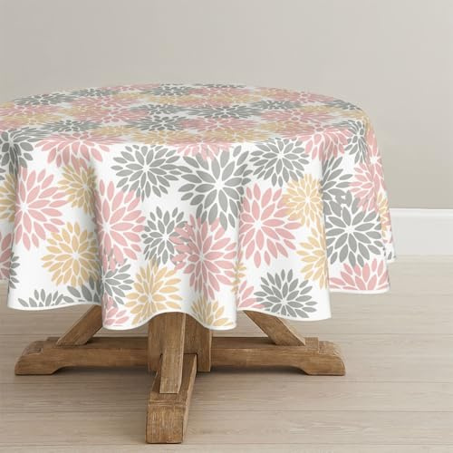 Artoid Mode Mantel de mesa «Flores, rosas, dalias», otoño, protección contra manchas, ropa de mesa para la cocina, decoración para vacaciones, fiesta, 120 cm