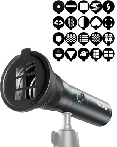 SMALLRIG RGB LED Photography Flashlight, 7500mAh Aluminum Alloy Patterned Ambient light, 4 Color Fill Light with 20 Patterned Light Filters, Perfect for Photo, Content Creation Accessorie RF10C 4634