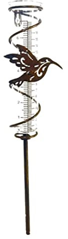 HoveeLuty Pluviomètre en Spirale pour Colibri, Outil de Mesure en Verre pour l'extérieur, Piquet de Jardin pour pelouse, pluviomètre, Station météo, Piquet de Jardin