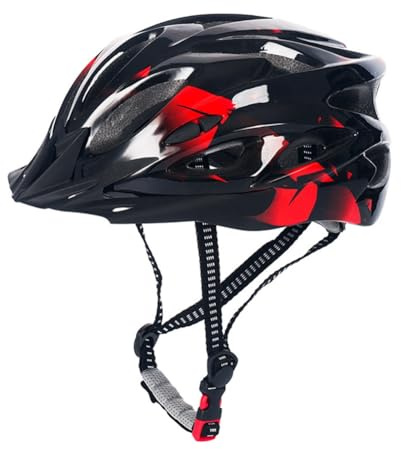 Qeunrtiy Fahrradhelm für Erwachsene, Leichtes Microshell, Herren und Damen, Passformanpassung, Empfohlene Passform 57-63 cm, für Radfahren, Radfahren, Rot