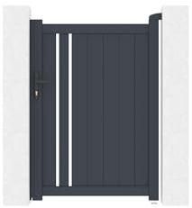 Casanoov Portillon GIONA 1x1,40m Aluminium Gris Anthracite – Design Semi-Ajouré Élégant et Moderne – Robuste Inoxydable Résistant Intempéries – Montage Facile Clôture Jardin Sécurisée 104x136cm
