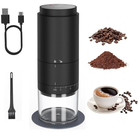 Macina Caffè Elettrico, Macinacaffè Conico In Ceramica, Macinacaffè Elettrico In Grani Con Granulometria Regolabile, Macine Coniche In Acciaio Inox Ricaricabili Con Display Led, Per Casa Viaggio