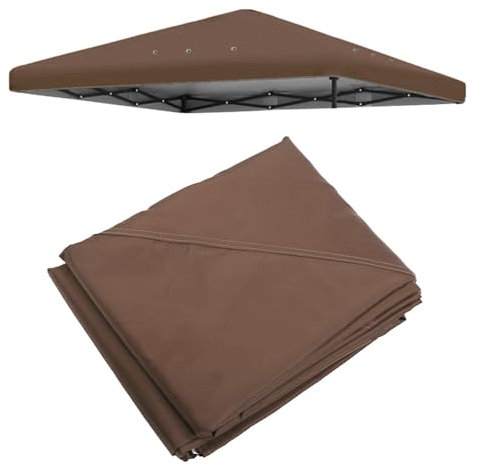 lyrlody Tonnelle 3x3m, Toit de Remplacement pour Tonnelle de Jardin, Tonnelle Pliante étanche, étanche, Stable, pour Cadre D'auvent, Garden Party en Plein Air, 4 Coins (Brown)