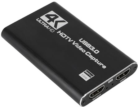 4K HD Multimedia Interface Card, Video Loop Out 1080P, USB 3.0 Streaming for Online Meetings, Twitch, Compatible with Wins 7 8 10, OS X