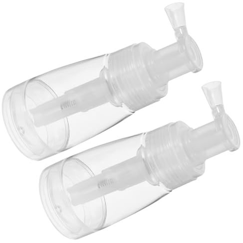 NIYANGLE 2 Stück Pulversprühflaschen 180 Ml Transparent aus Langlebigem Kunststoff Friseur Puderflasche mit Verriegelungsdüse Nachfüllbar für Trockenshampoo und Glitzer Salon Sprühflasche