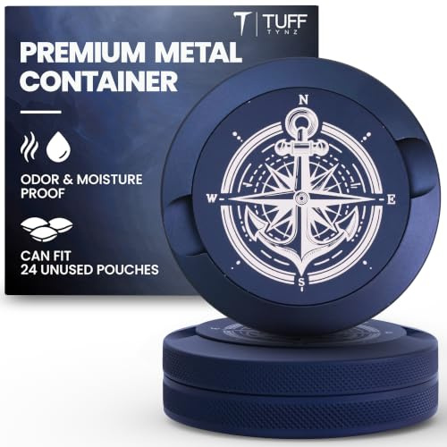 Tufftynz - Premium Zyn Metal Can | Holder Container Moisture & Odor Proof Aluminum Organizer Dip Tin Gifts For Men The Bin