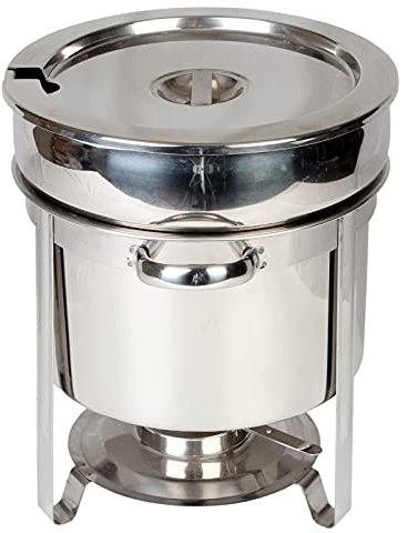 HAVVMK Suppen-Chafing-Dish-Speisenwärmer mit 3 Kapazitäten, Buffet-Topfset aus Edelstahl mit Wasserpfanne, Chafing Dish, Rahmen, Brennstoffhalter und Deckel für Partys