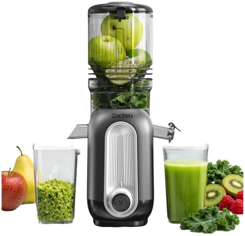 ZACHVO Entsafter Gemüse und Obst Testsieger – Slow Juicer mit 130 mm Extra Breitem Einfüllschacht, Kaltpress-Technologie (300 W), Hohe Saftausbeute, Leise & Einfach zu Reinigen