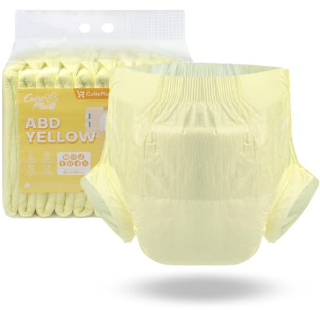 CutiePlusU Disposable Nappies 10 Count Diaper Incontinence Pads Yellow(Medium 71-96cm)