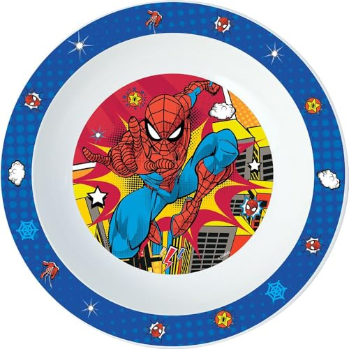 Piatto Fondo Originale Spiderman in plastica rigida per bambini